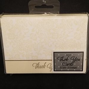 New in Box - 25 Thank You Cards & Envelopes